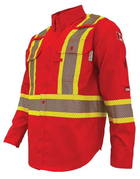 CHEMISE ATLAS WORK BANDES DE 4" FR/AR