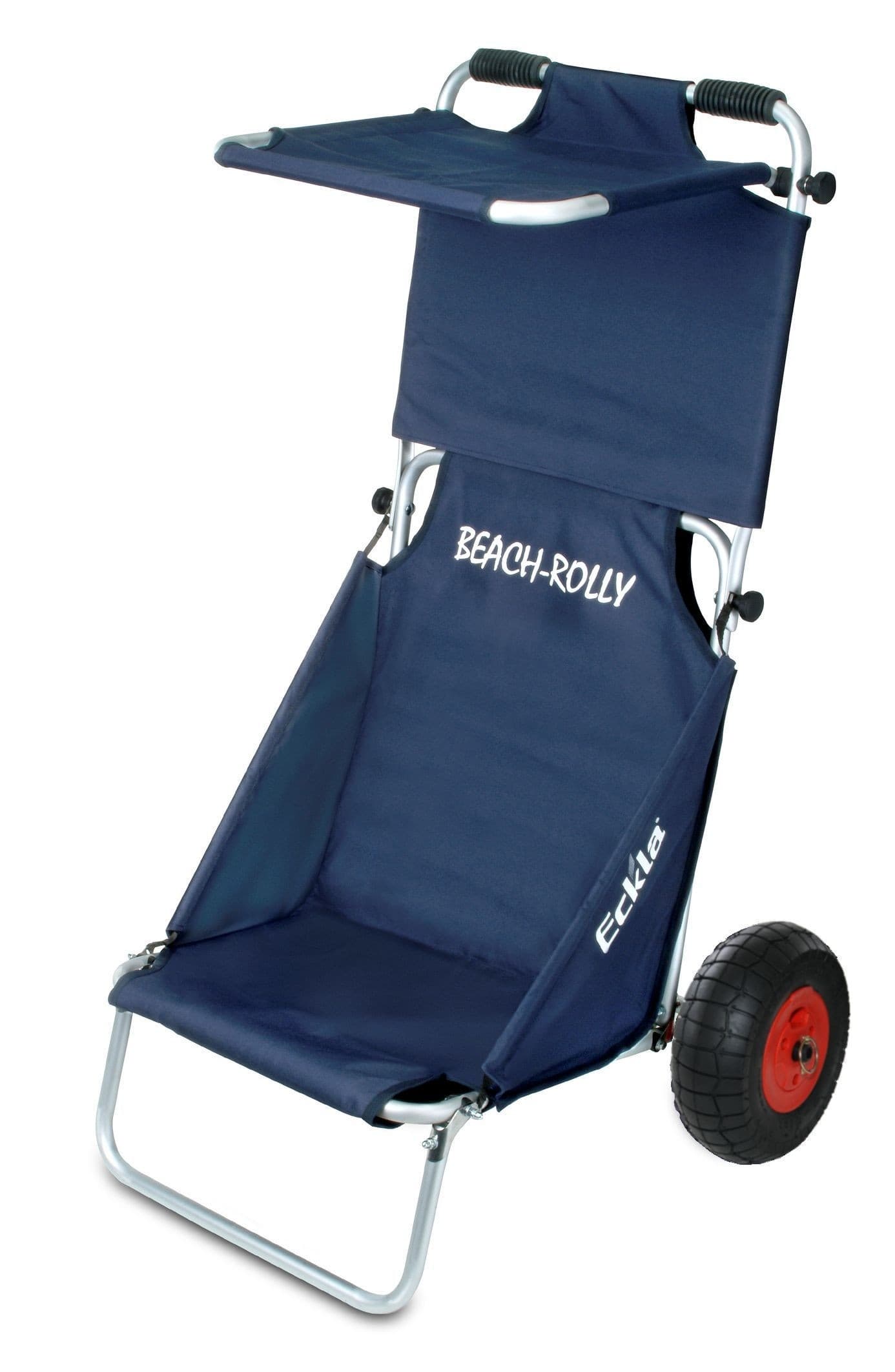 CHARIOT PLAGE ROLLY AVEC PROTECTION SOLEIL DE ECKLA